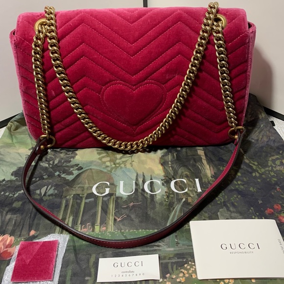 NWT Gucci GG Velvet Marmont Medium Blind for Love - Picture 7 of 12